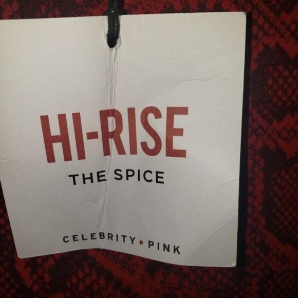 WOMEN'S Celebrity Pink Hi-Rise Ankle Skinny Jeans. Size 1/25. Red Print. - Picture 5 of 5